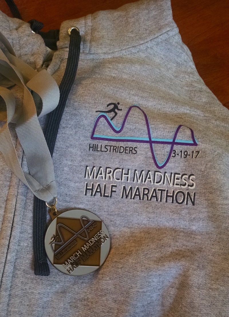 Cary Half Marathon Finisher Medal and Sweater